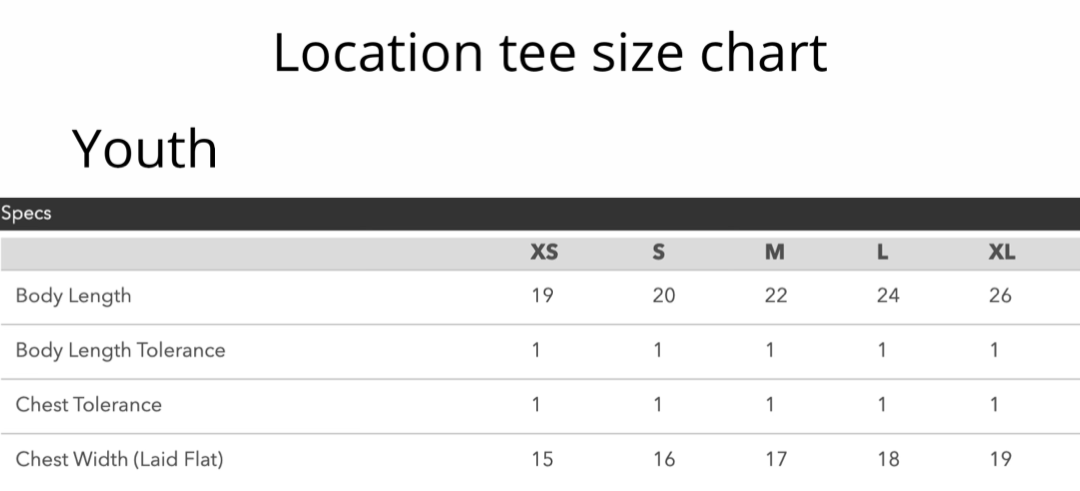 Youth ALL Location Sharks Tee