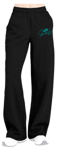 Adult Shark Script Wide Leg Jogger