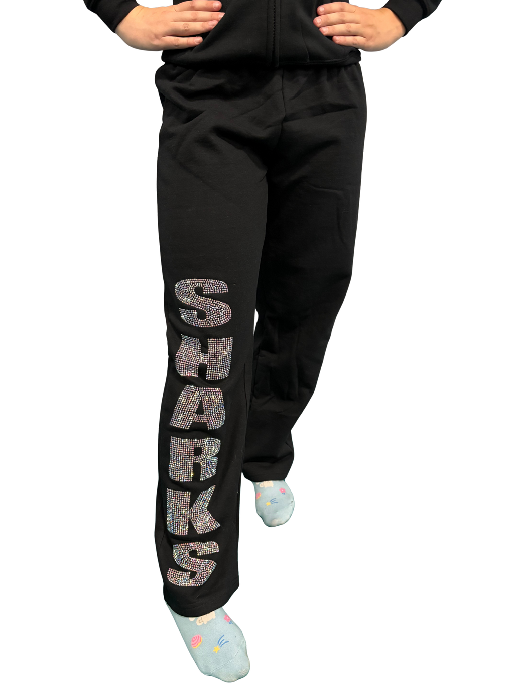 Adult SHARKS Blinged Black Jogger