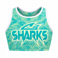 PRE-ORDER: Teal Sharks Graffiti Sport Bra (Youth)
