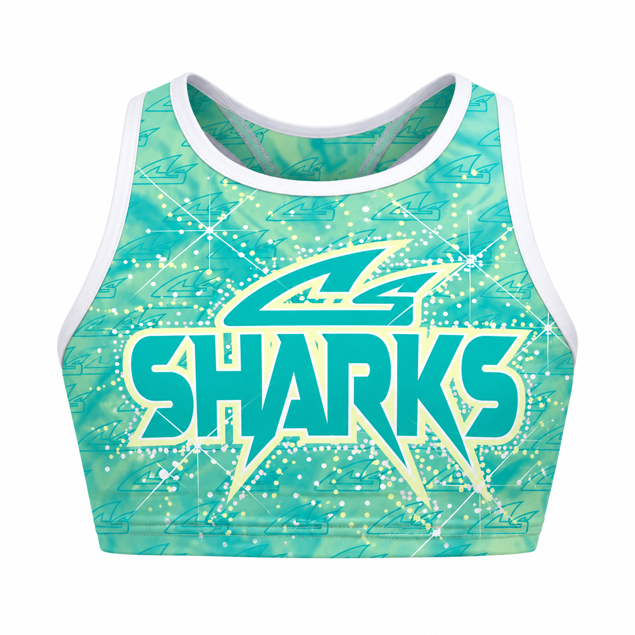 PRE-ORDER: Teal Sharks Graffiti Sport Bra (Youth)