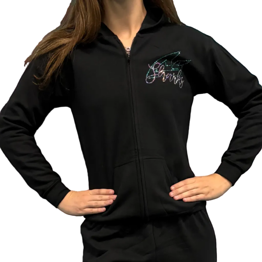 SHARKS Blinged Black Full Zip (Youth)