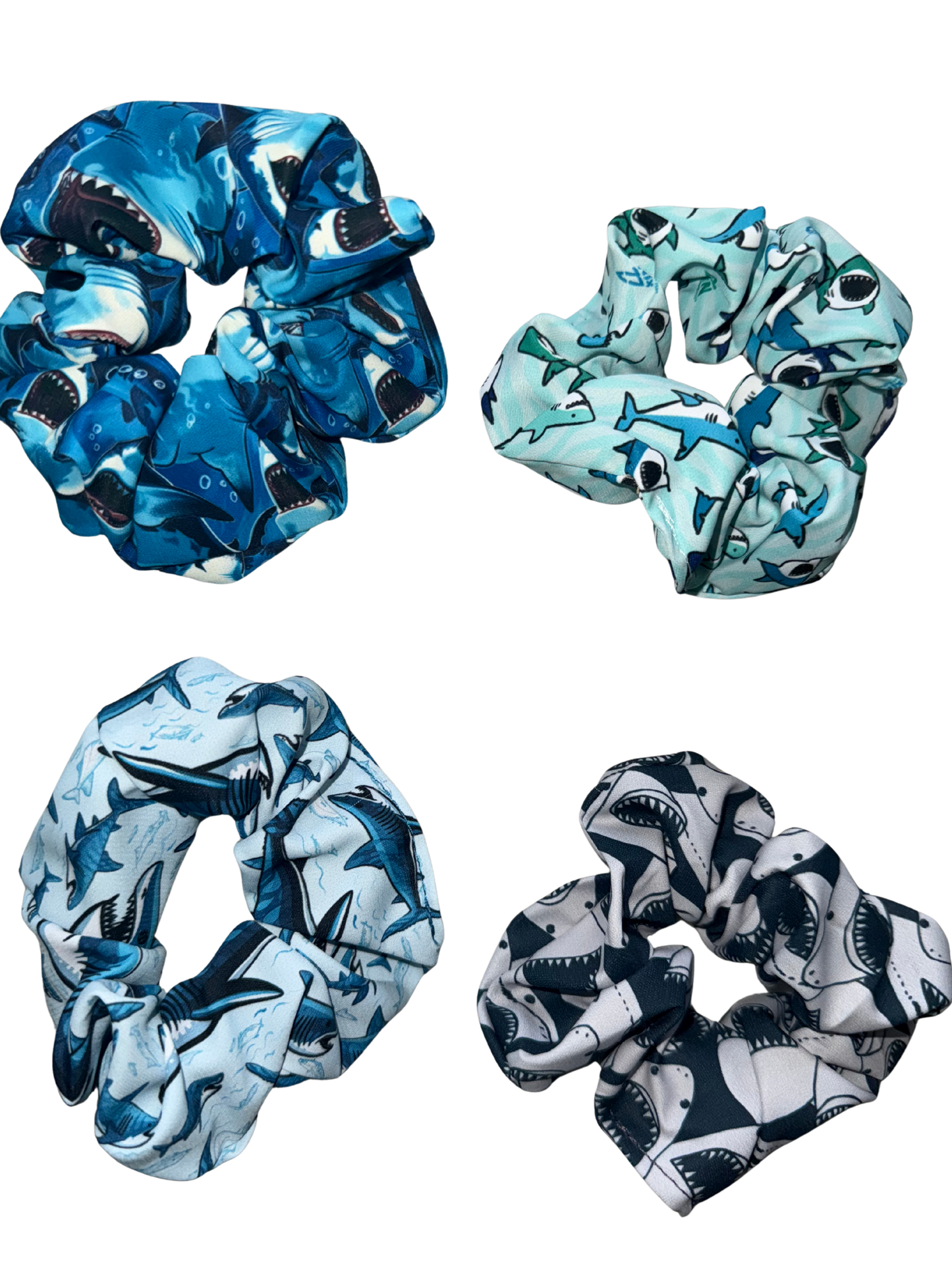 Shark Patterned Scrunchies