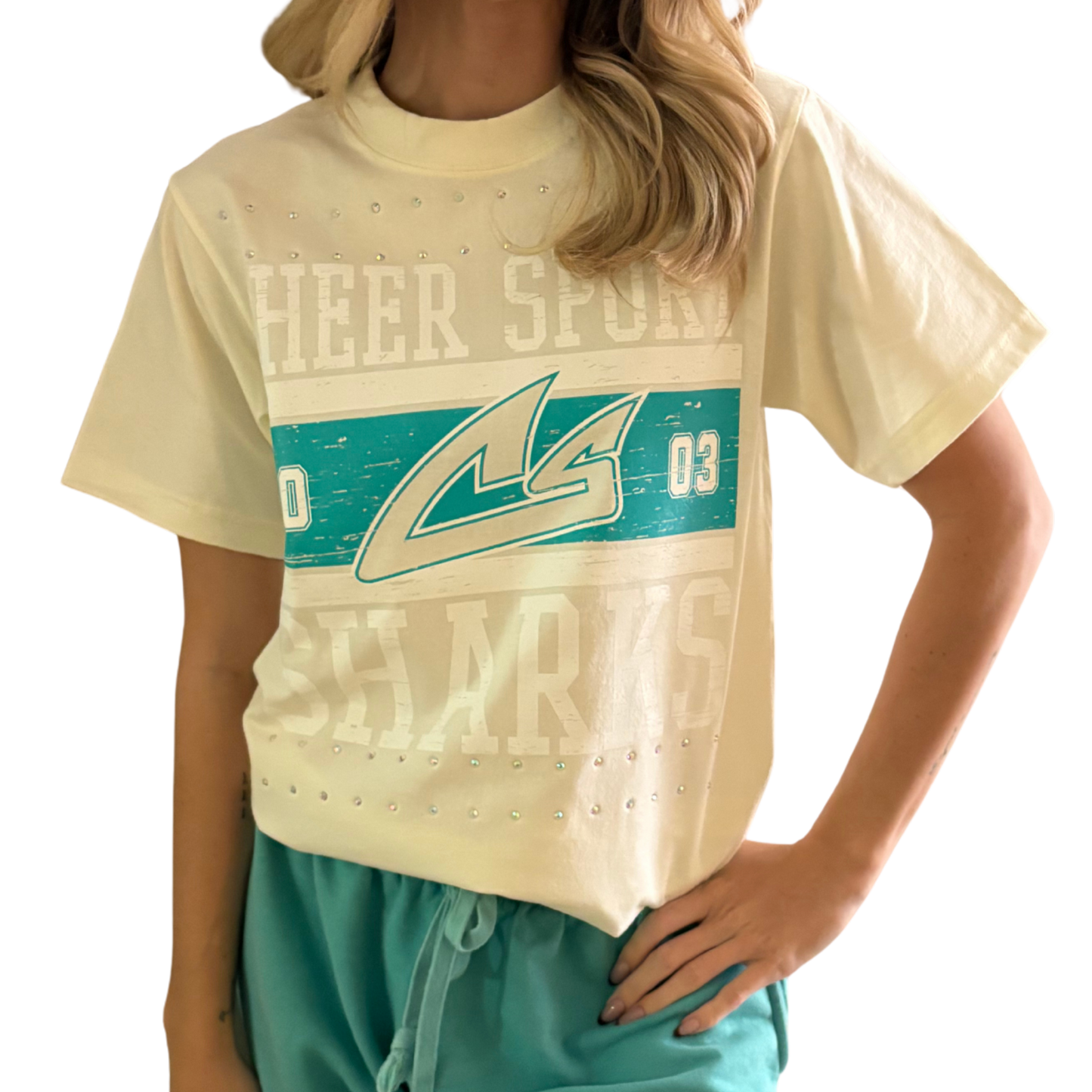 Adult SHARKS Rhinestone Tee