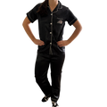 Youth Black Satiny PJ Set