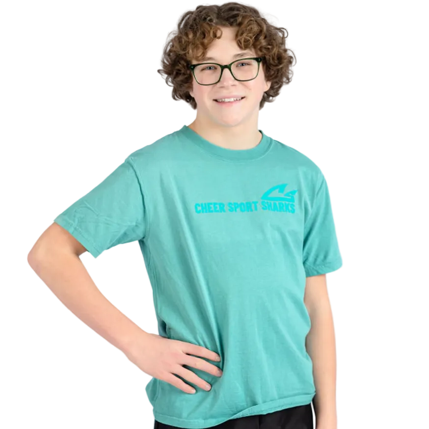 Teal Tonal SHARKS Tee (Youth)