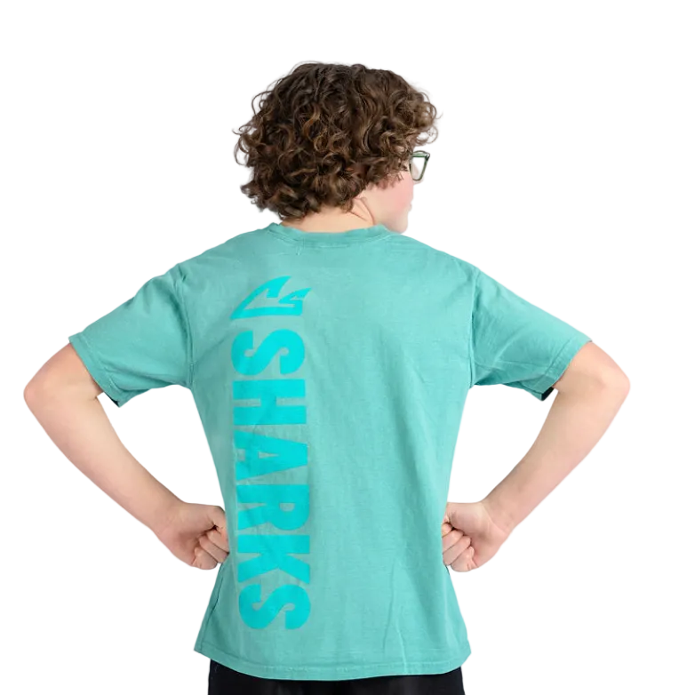 Teal Tonal SHARKS Tee (Youth)