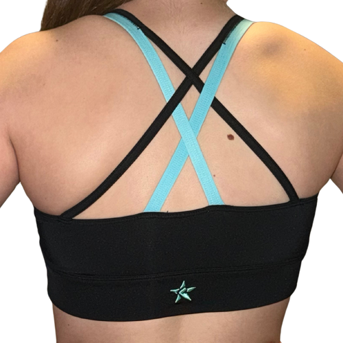 Teal Panel Sharks Crop (Youth)