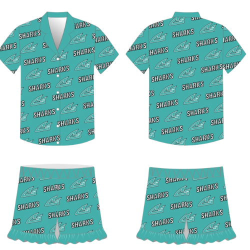 Youth Sharks Teal Pajamas