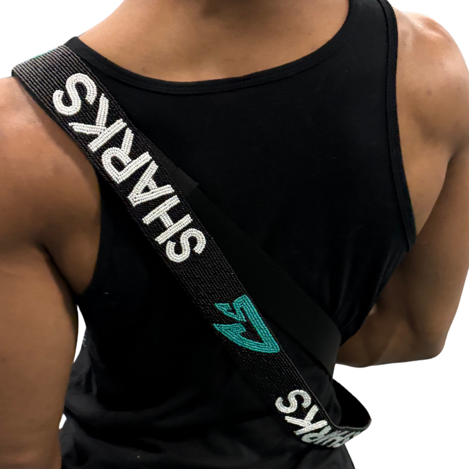 Sharks Beaded Bag Strap